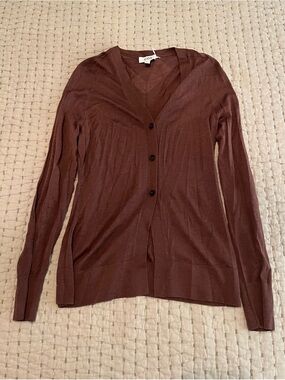 COS Brown V‑Neck Button Cardigan